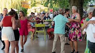 Guinguette Port Avertin Danse en ligne couple Lindy hop Blues [upl. by Ybsorc738]