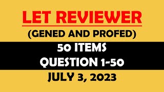 LET Reviewer 2023  New Curriculum  GenEd and ProfEd [upl. by Lichtenfeld]