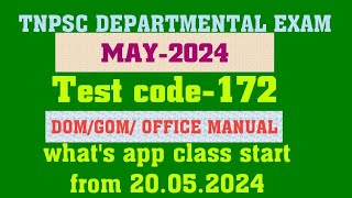 MAY2024DOMGOM172WHATS APP CLASSTEST BATCHFROM 20052024DESCRIPTIVE TYPE OFFICE MANUAL [upl. by Aicrag]