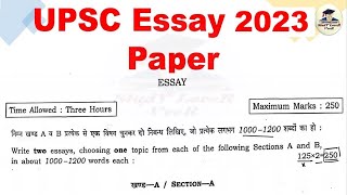 UPSC 2023 Mains Essay Paper Analysis  How to write a good essay  Civil Services Exam Mains 2023 [upl. by Yul]