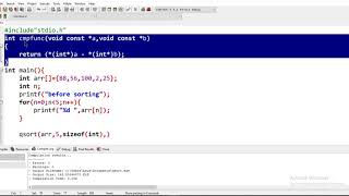 qsort library in c easy method to sort array in c [upl. by Goodwin331]