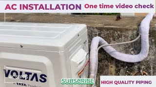 Voltas Split Ac Installation  Voltas स्प्लिट एसी फिटिंग  high quality piping [upl. by Murton]