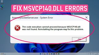 Fix MSVCP140dll Missing or Not Found In Windows 1110 amp older [upl. by Nogas]