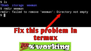 How to fix failed to remove Directory not empty problem in termux [upl. by Vachil]