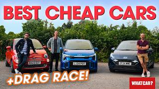 Whats the BEST cheap car NEW Kia Picanto vs Fiat 500 vs Hyundai i10 amp DRAG RACE  What Car [upl. by Howard732]