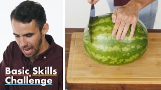 50 People Try to Cut a Watermelon  Epicurious [upl. by Tannie]