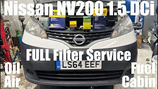 Nissan NV200 15 DCi FULL Filter Service  Oil Air Fuel Cabin  Service Light Reset  K9K 400 [upl. by Arreit]