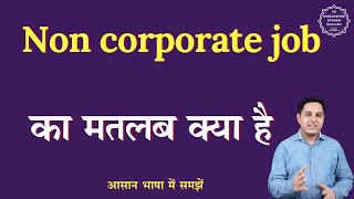 Non corporate job meaning in Hindi  Non corporate job ka matlab kya hota hai  English to hindi [upl. by Erised559]