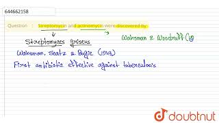 Streptomycin and actinomycin were discovered by  12  MICROBES IN HUMAN WELFARE  BIOLOGY  VMC [upl. by Bennink642]