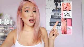 DYING MY HAIR PINK AT HOME  LOreal Paris Colorista Semi Permanent Hair Color [upl. by Siurtemed]