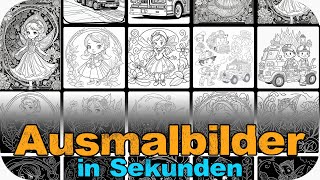 Ausmalbilder für Kinder selber erstellen  Kinder Malbuch mit KI  Tutorial deutsch [upl. by Spiegelman440]