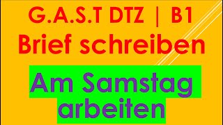 GAST DTZ B1 Briefe schreiben Prüfung B1 Neu 2024 [upl. by Akimak]