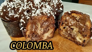 COLOMBA CON GOCCE DI CIOCCOLATO E NUTELLA semplicissima IMPASTO UNICO [upl. by Enelcaj333]