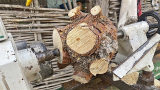 Woodturning  the manyeyed log [upl. by Immanuel]