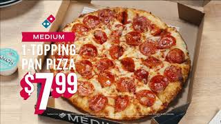 Delicious Deal Domino’s 799 Pan Pizza  PickUp Special tvcommercials dominos pizza tv [upl. by Nwahsyt]