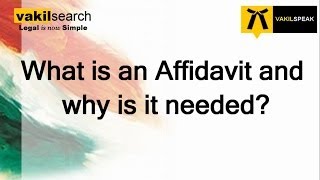 What is an Affidavit and why is it needed [upl. by Anael406]