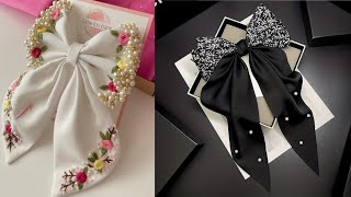 Beautiful Tail Bow ⭐🌸🌺🥰🥰For Unique Hair Style ⭐⭐💐🌼🌼🌼 Diy craft Ideas For Beginners [upl. by Benton]