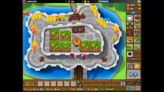 BTD5 Castle Hard Walk Through Levels 185 Tack Tower version [upl. by Ayerf897]