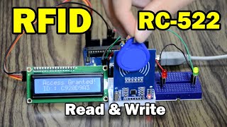 Arduino RFID sensor  read and write RFID RC522  LCD162 character  rfidrc522 [upl. by Giulietta]