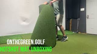 BRAND NEW  HotShot Golf Hitting Mat Unboxing with the 2 Upgraded Hitting Strips from Carls Place [upl. by Niwrek87]