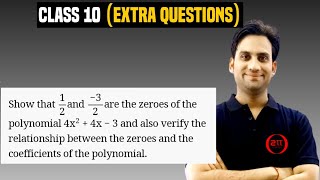 Show that 12 and 32 are the zeroes of the polynomial 4x²4x3 and also verify the relationship [upl. by Zindman43]