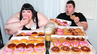 10000 Calorie Donut Challenge With Hungry Fat Chick • MUKBANG [upl. by Monika969]