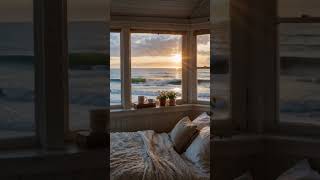 Sunrise by the sea window view and a peaceful wakeup call [upl. by Emmott]