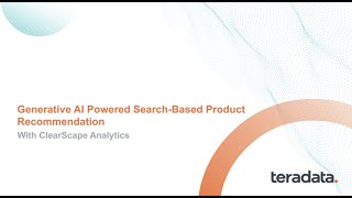 Generative AI Powered SearchBased Product Recommendation  ClearScape Analytics Experience Demo [upl. by Allmon]