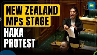 Maori MPs Disrupt New Zealand Parliament with Haka Protest Against Controversial Bill  N18G [upl. by Leboff]