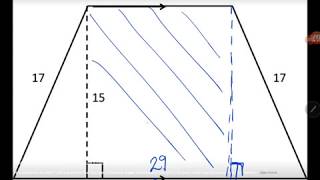 GED Math Area of a Trapezoid Example NO FORMULA METHOD [upl. by Nerita]