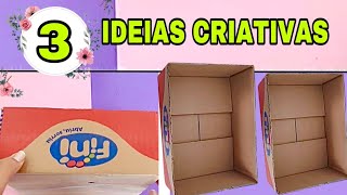 3 IDEIAS FABULOSAS COM CAIXAS DE PAPELÃO FAÇA VOCÊ MESMO [upl. by Notliw952]