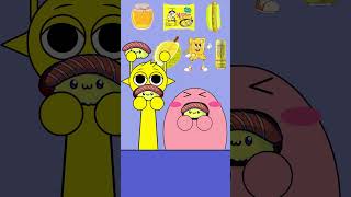 KIRBY VS SIMON INCREDIBOX SPRUNKI  YELLOW FOOD EMOTICON MUKBANG  KIRBY ANIMATION [upl. by Hillary345]