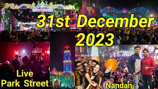 31st December 2023 Live Park Street  New Year Celebration Park Street Kolkata  LIVE 31st Night [upl. by Buchheim469]