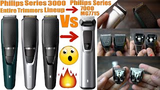 Philips series 3000 trimmers entire lineup vs philips multigroom 7000 kit mg7715 full comparison [upl. by Adiasteb]