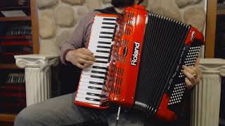 3401  Red Roland FR7XRD Digital Piano Accordion 41 120 2999 [upl. by Arihas]