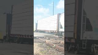 Up railcars and lumber at Galveston sub railfan [upl. by Ydnahs]