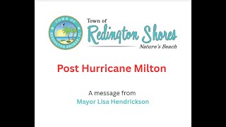 Mayor Hendrickson – Post Storms Helene and Milton Update 101024 [upl. by Tena]