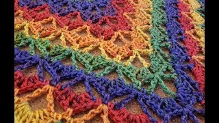 The Gliding Fans Shawl Crochet Tutorial [upl. by Tilla]