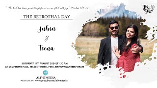 JUBIN amp TEENA  BETROTHAL LIVE WEBCAST  17082024  THE WEDMAKER [upl. by Ocisnarf429]