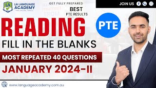 PTE Reading Fill in the Blanks  January 2024II Exam Predictions  Language Academy PTE [upl. by Nagard]