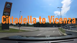 Driving Cittadella to Vicenza 243km Veneto in Italy [upl. by Hertberg416]