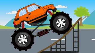 Monster Truck 126p  Stunts  Auta Bajki Monster Truck Akrobacje i inne [upl. by Quita]