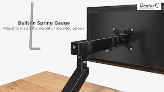 Single Monitor Aluminum Slim Mechanical Spring Monitor Arm Features Animation [upl. by Eniamrehc]