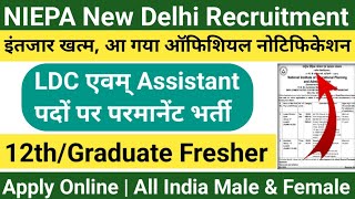 NIEPA New Delhi LDC amp Assistant Recruitment 2024  Permanent Central Govt Jobs 12thGraduate Pass [upl. by Ahsilem549]