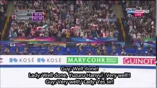 Yuzuru Hanyu best comments Worlds 2014 [upl. by Nailluj]