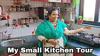 My Small Kitchen Tour  How I Organise My Small Indian Kitchen  Afroz Kitchen [upl. by Neelhtac912]