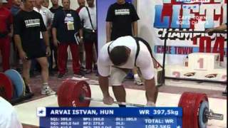 Istvan Arvai DL3975kg125 World Record Powerlifting IPF WorldChamp2004 [upl. by Auliffe]