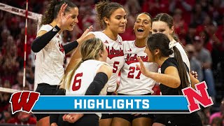 Wisconsin at Nebraska  Highlights  Big Ten Volleyball  Oct 21 2023 [upl. by Harutak]