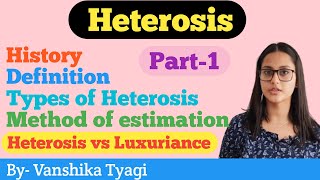 Heterosis types and its estimation Part1 By Vanshika Tyagi [upl. by Inatirb785]