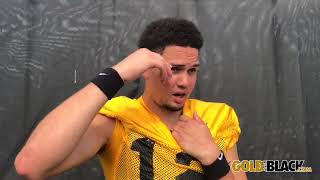 GoldandBlack com video Training camp QB Austin Burton [upl. by Alyad670]